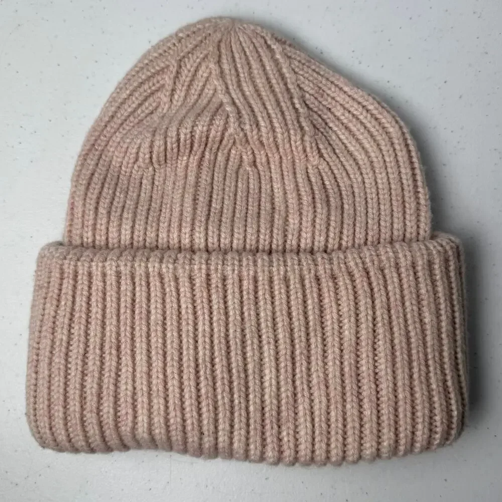 Anthropologie Wool Blend Ribbed Beanie Hat Cozy Winter